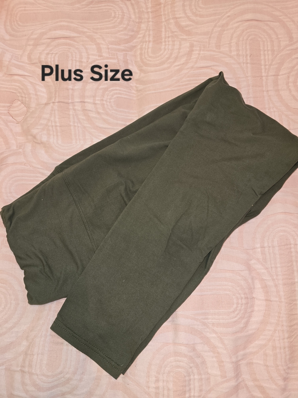 Plus Size Stretch Leggings in Olive Green